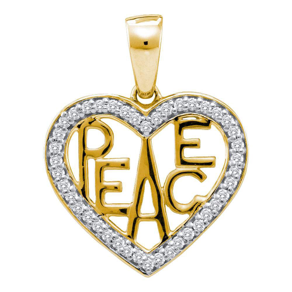 10kt Yellow Gold Women's Diamond Pendant 1/6 ctw