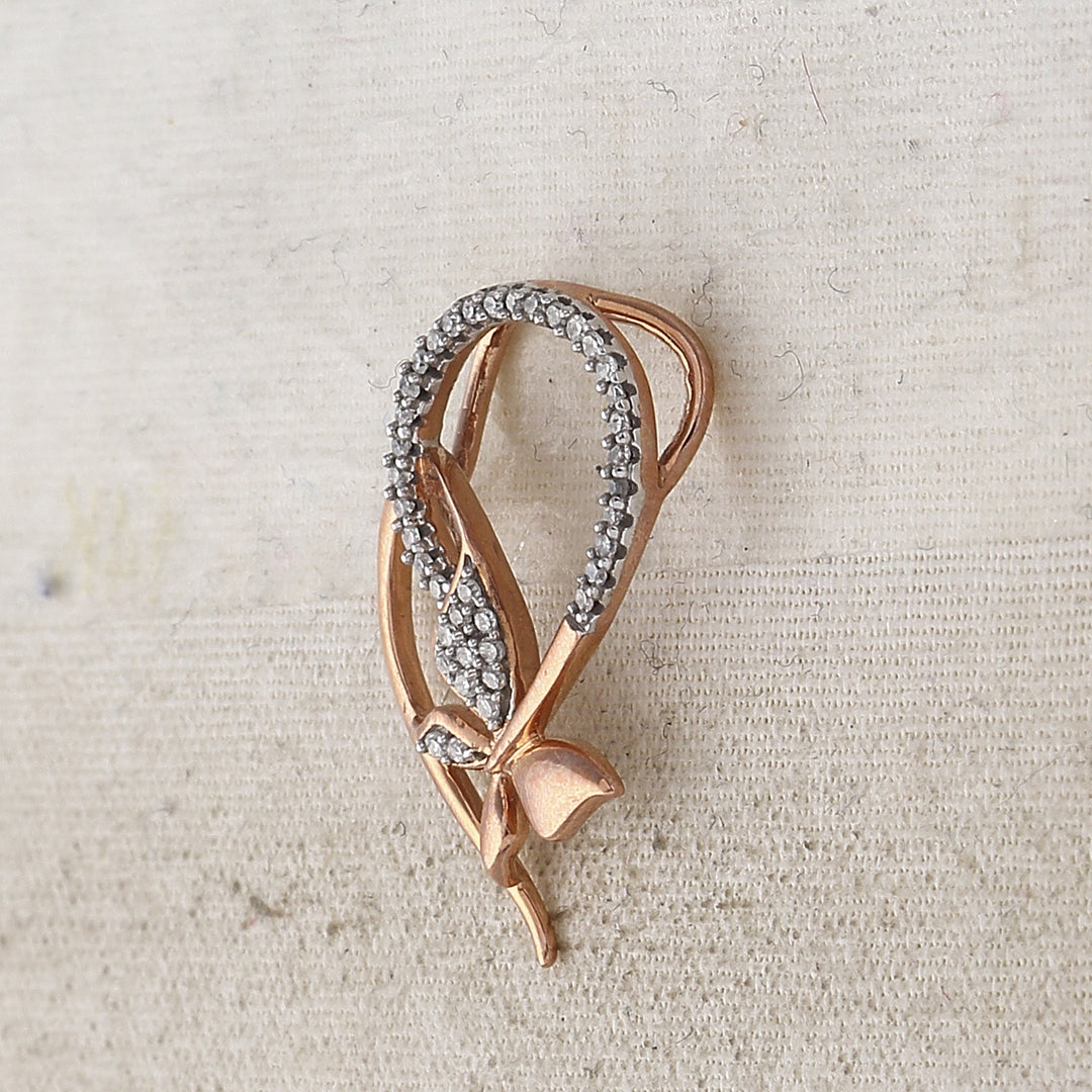 10kt Rose Gold Women's Diamond Pendant 1/10 ctw