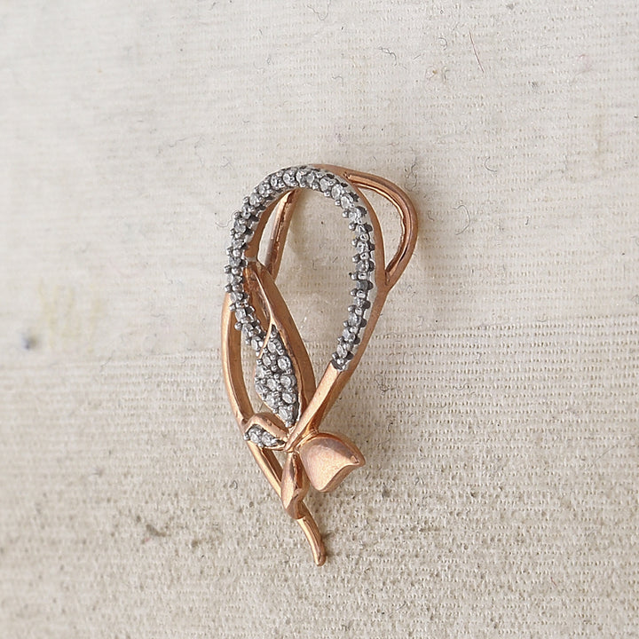 10kt Rose Gold Women's Diamond Pendant 1/10 ctw