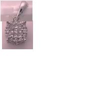 14kt White Gold Women's Princess Diamond Fashion Cluster Pendant 1/4 ctw