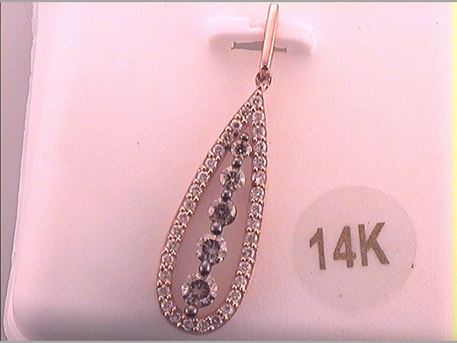 14kt Rose Gold Diamond Pendant 1/2 ctw