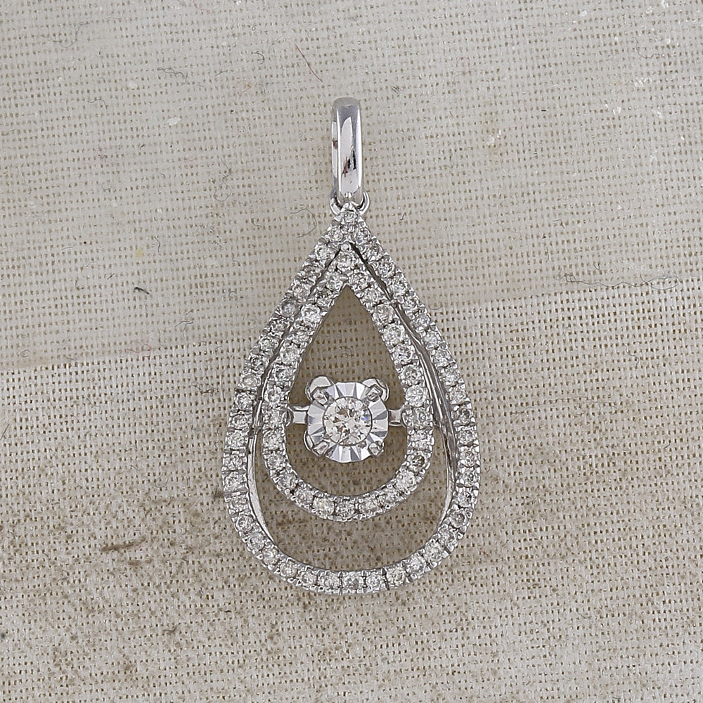 10kt White Gold Diamond Pendant 3/8 ctw - view 2