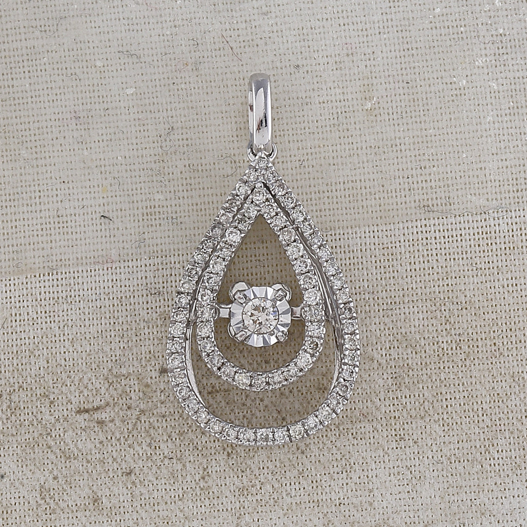 10kt White Gold Diamond Pendant 3/8 ctw - view 2