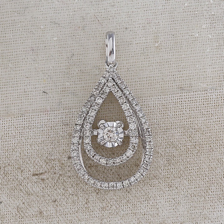 10kt White Gold Diamond Pendant 3/8 ctw - view 2
