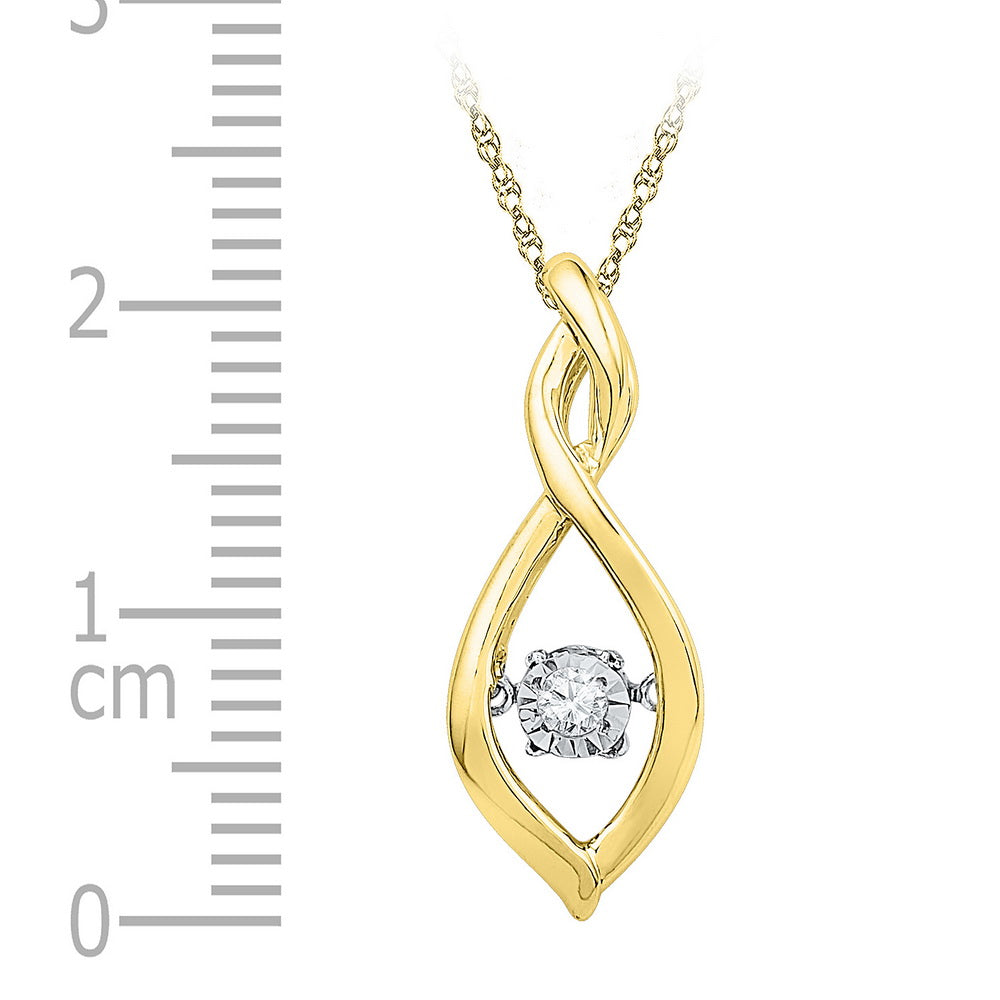 10kt Yellow Gold Women's Diamond Moving Twinkle Solitaire Pendant .03 ctw