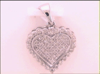 10kt White Gold Women's Diamond Heart Pendant 1/4 ctw