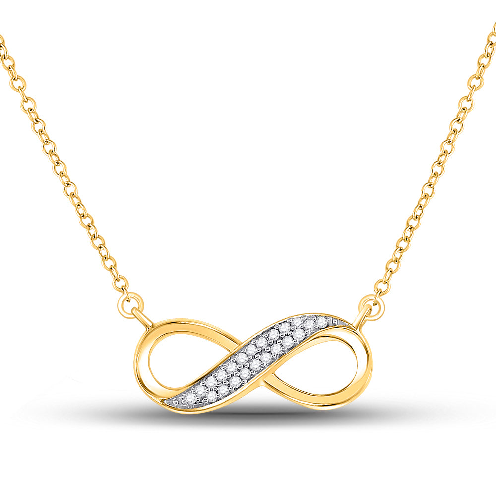 10kt Yellow Gold Women's Diamond Infinity Pendant Necklace 1/6 ctw