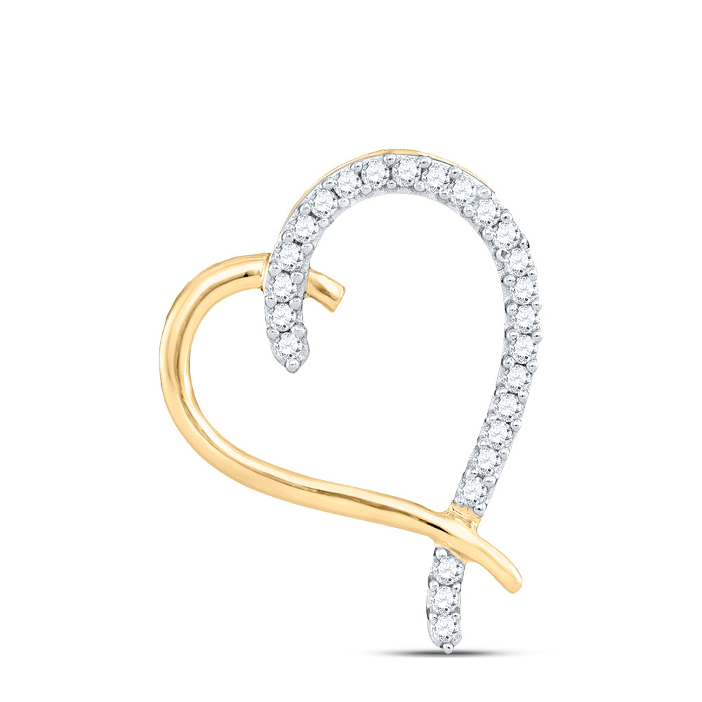 10kt Yellow Gold Women's Diamond Pendant 1/6 ctw