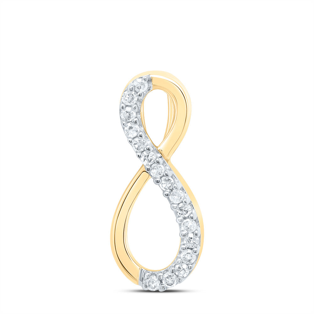 10kt Yellow Gold Women's Diamond Pendant 1/10 ctw