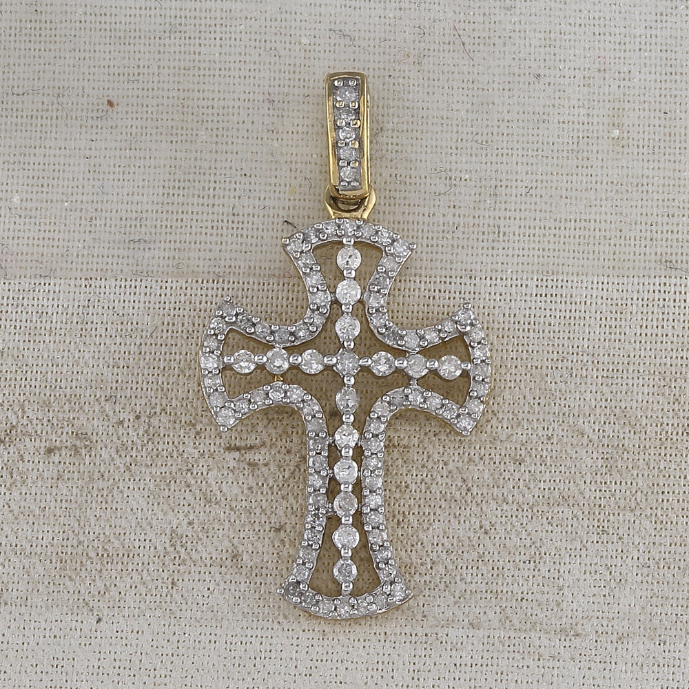 10kt Yellow Gold Women's Diamond Pendant 1/2 ctw - view 2
