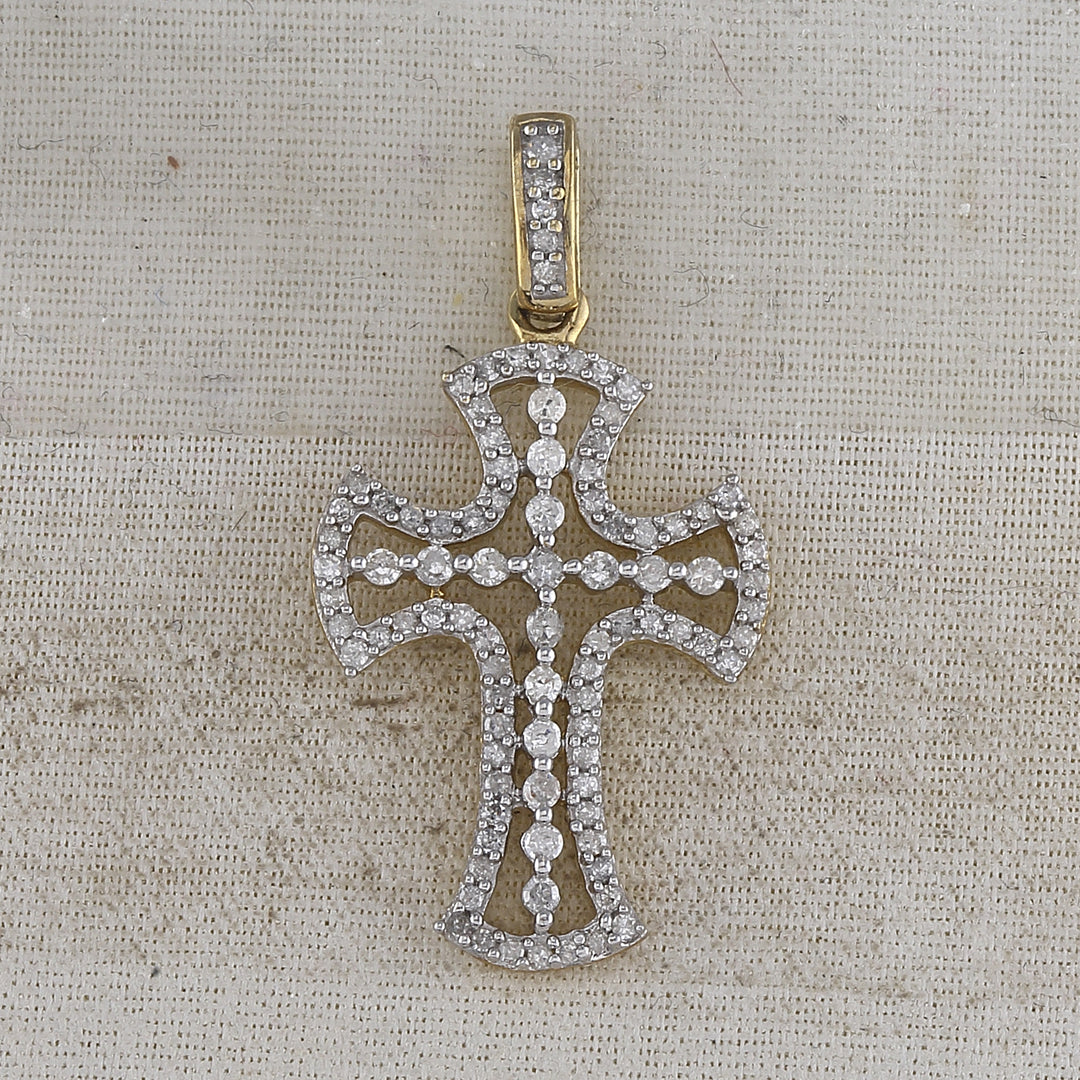 10kt Yellow Gold Women's Diamond Pendant 1/2 ctw - view 2