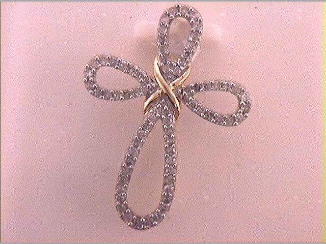 10kt Yellow Gold Women's Diamond Pendant 1/3 ctw