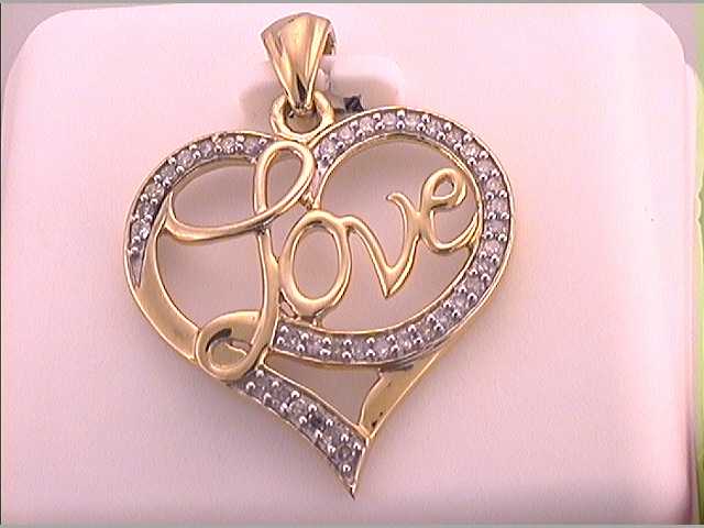 10kt Yellow Gold Diamond Heart Pendant 1/4 ctw