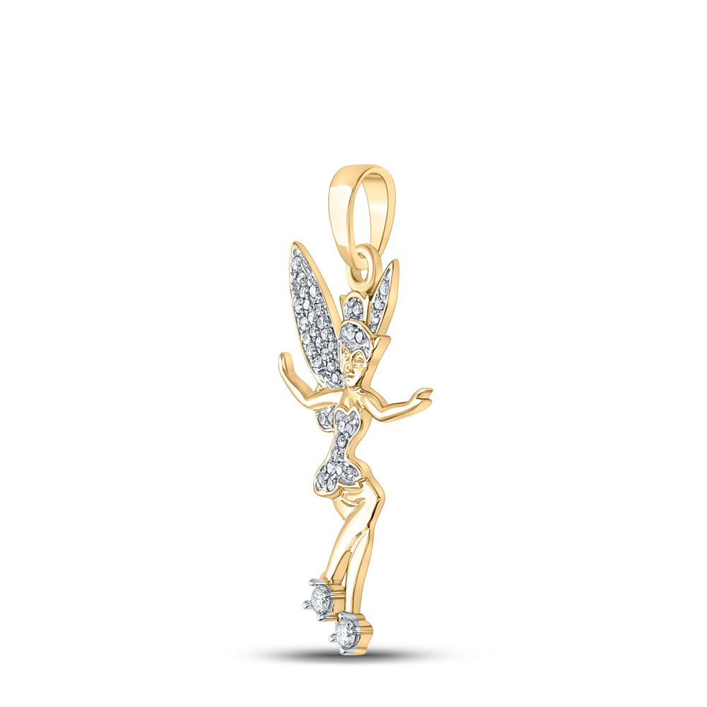 10kt Yellow Gold Women's Diamond Pendant 1/4 ctw