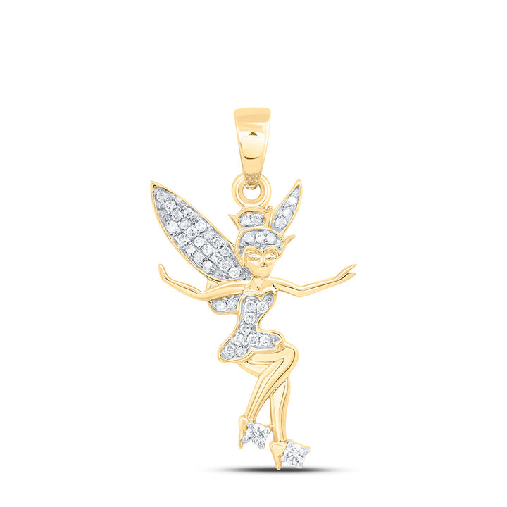 10kt Yellow Gold Women's Diamond Pendant 1/4 ctw - view 2