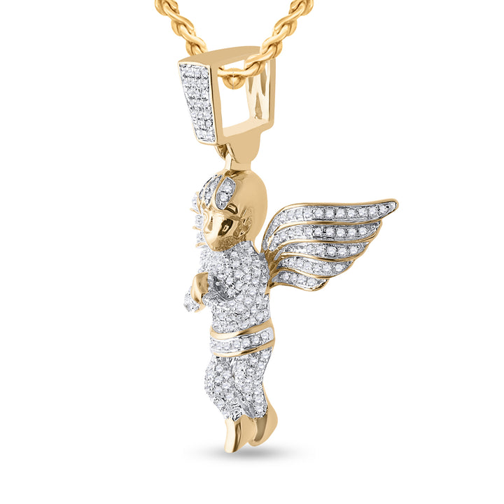 10kt Yellow Gold Men's Diamond Pendant 3/4 ctw