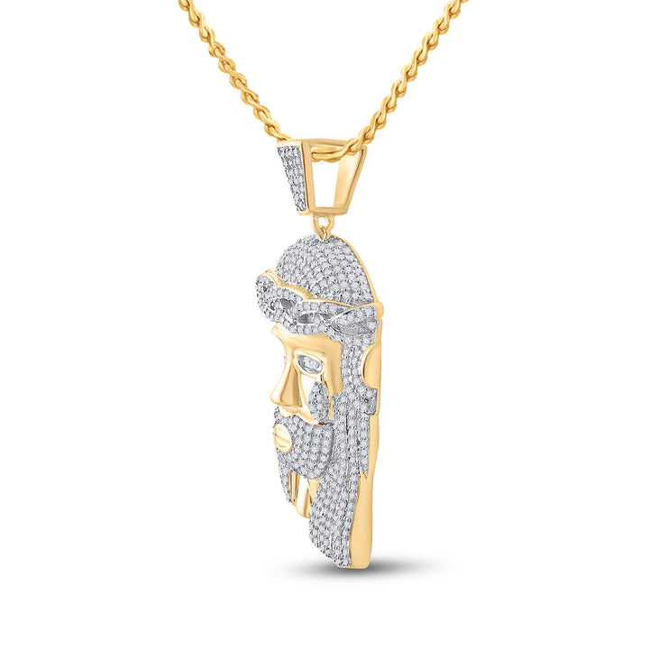 10kt Yellow Gold Men's Diamond Charm 1-1/3 ctw
