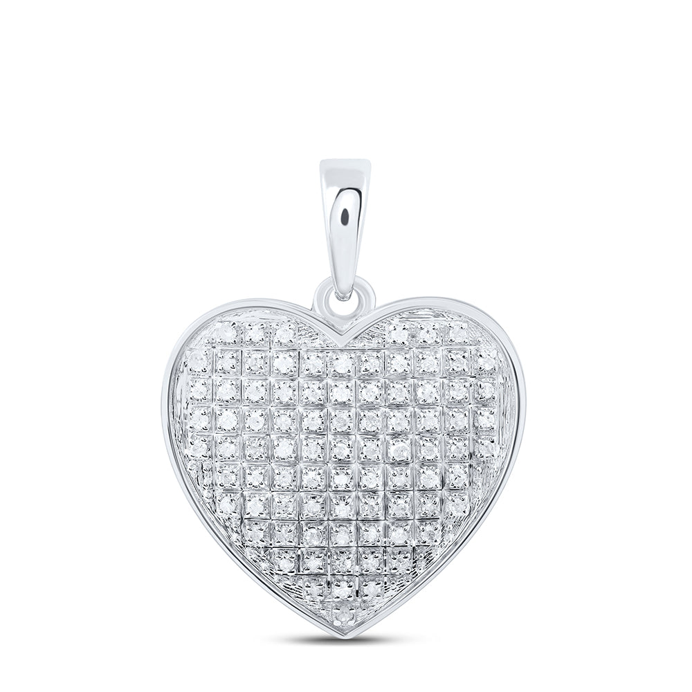10kt White Gold Women's Diamond Heart Pendant 1/4 ctw - view 2