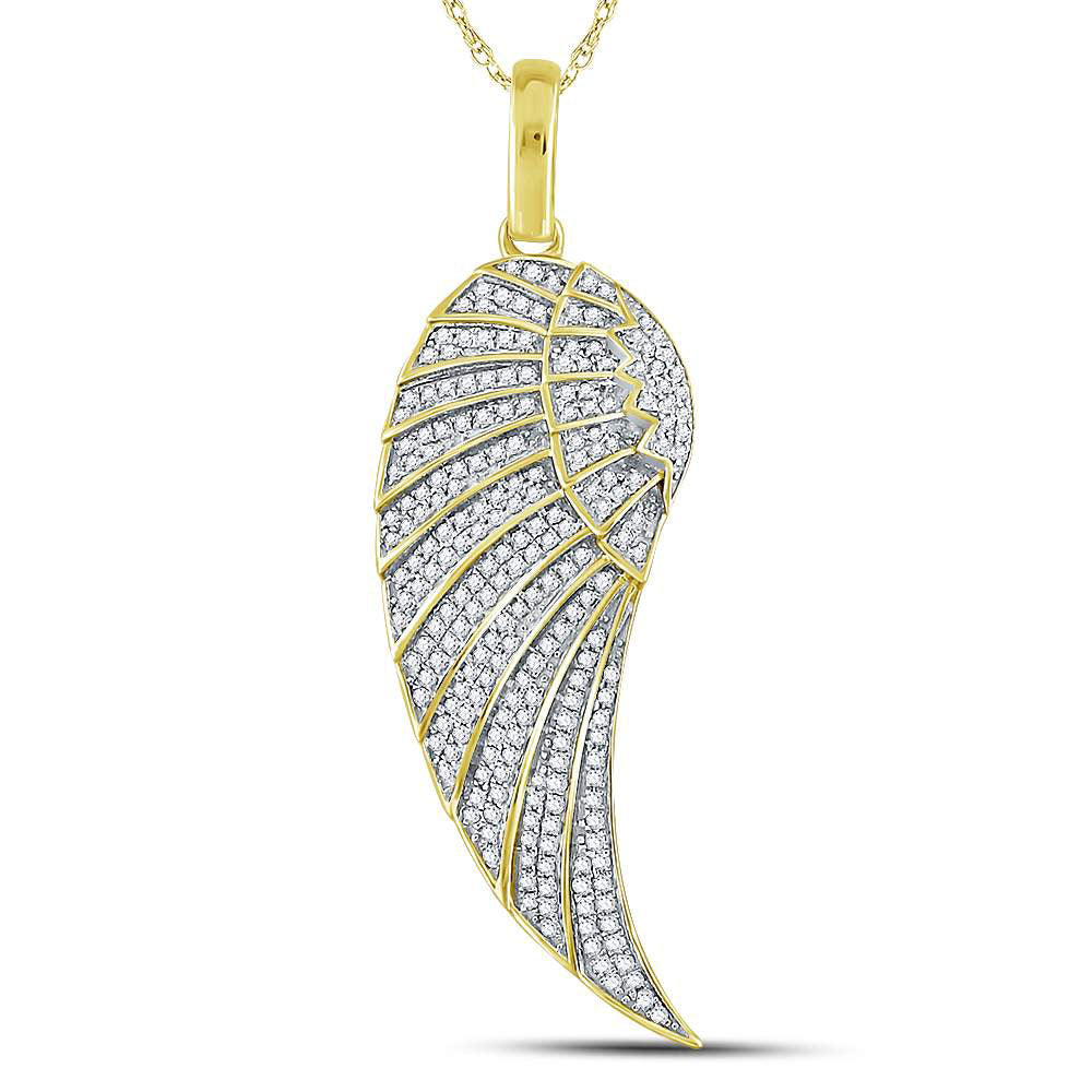 10kt Yellow Gold Men's Diamond Pendant 5/8 ctw