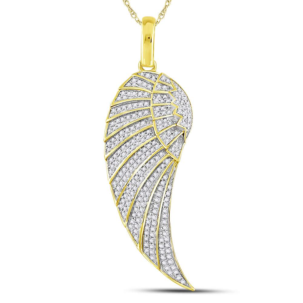 10kt Yellow Gold Men's Diamond Pendant 5/8 ctw - view 2