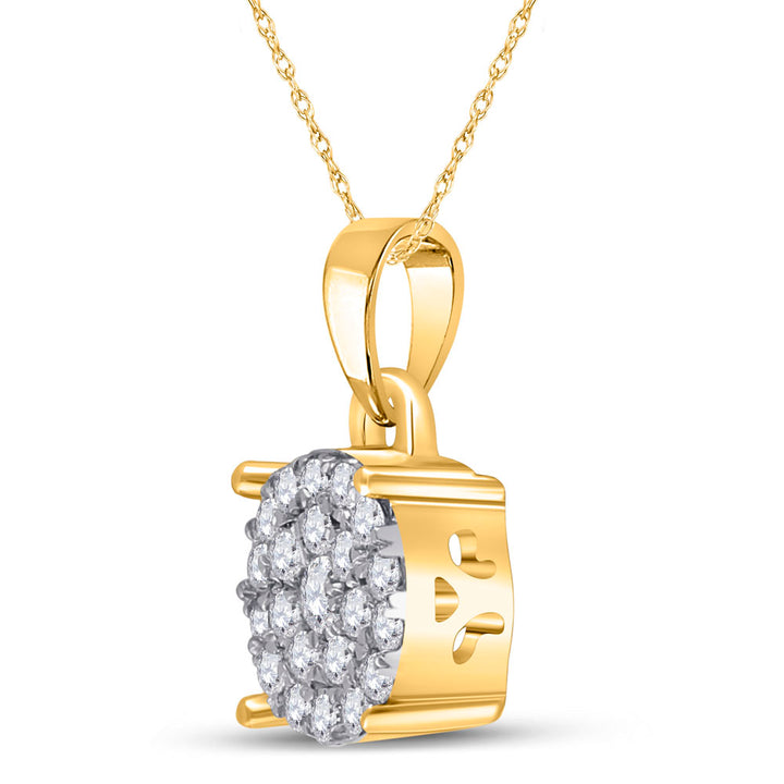 10kt Yellow Gold Women's Diamond Pendant 1/4 ctw