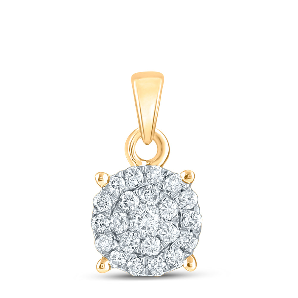 10kt Yellow Gold Women's Diamond Pendant 1/4 ctw - view 2