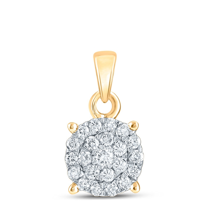 10kt Yellow Gold Women's Diamond Pendant 1/4 ctw - view 2