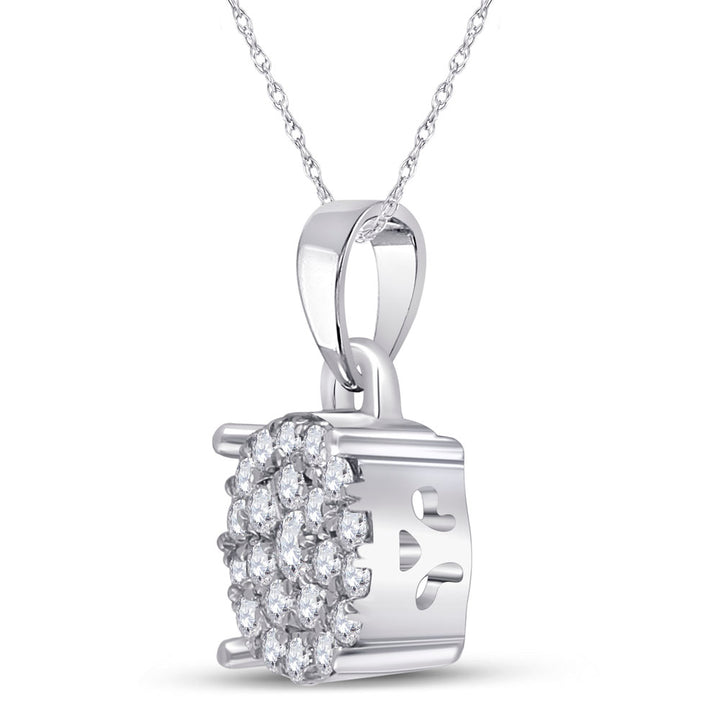 10kt White Gold Women's Diamond Pendant 1/4 ctw