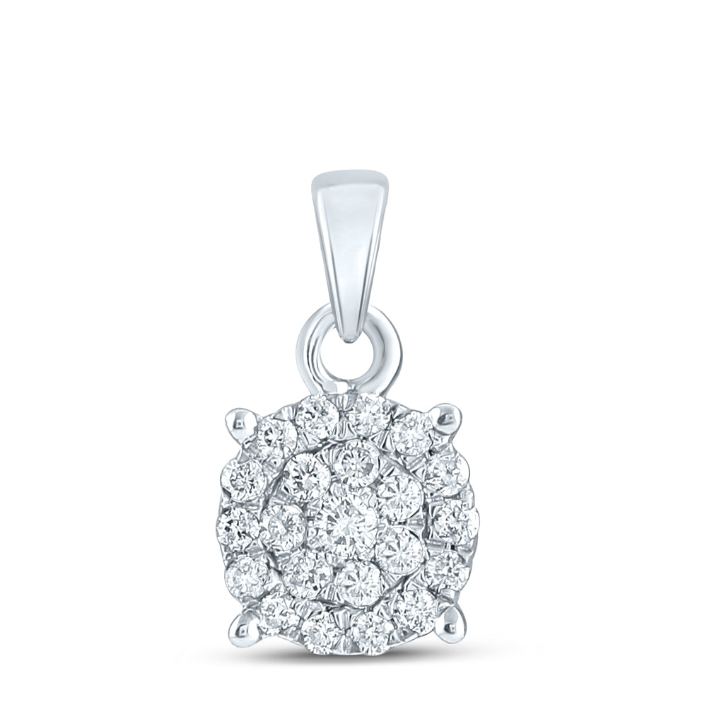 10kt White Gold Women's Diamond Pendant 1/4 ctw - view 2