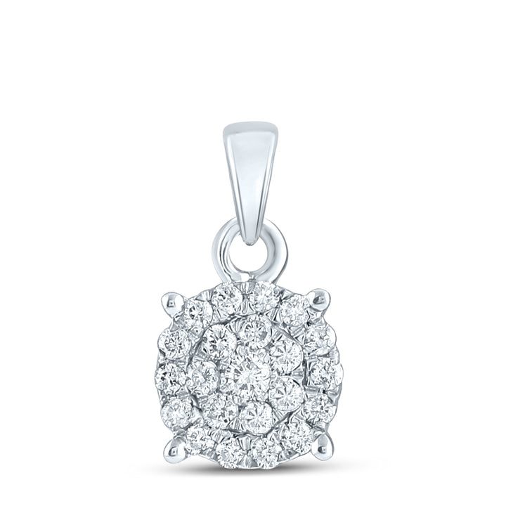 10kt White Gold Women's Diamond Pendant 1/4 ctw - view 2