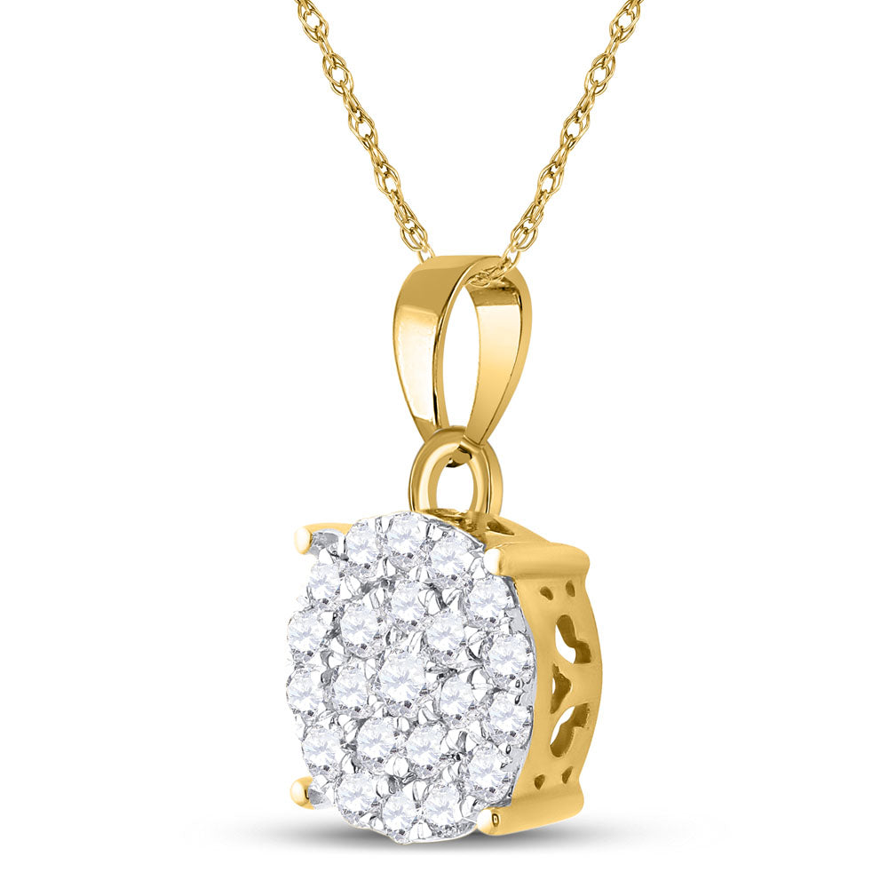 10kt Yellow Gold Women's Diamond 3/4 ctw