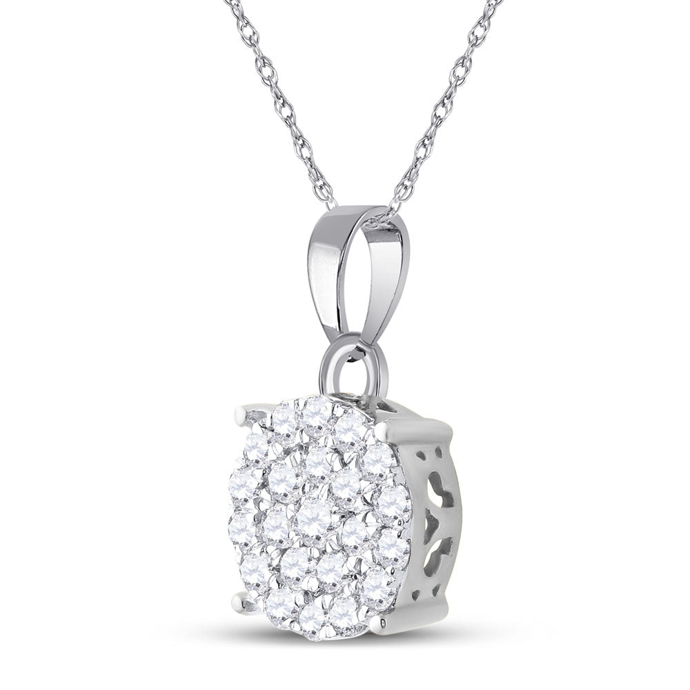 10kt White Gold Women's Diamond 3/4 ctw