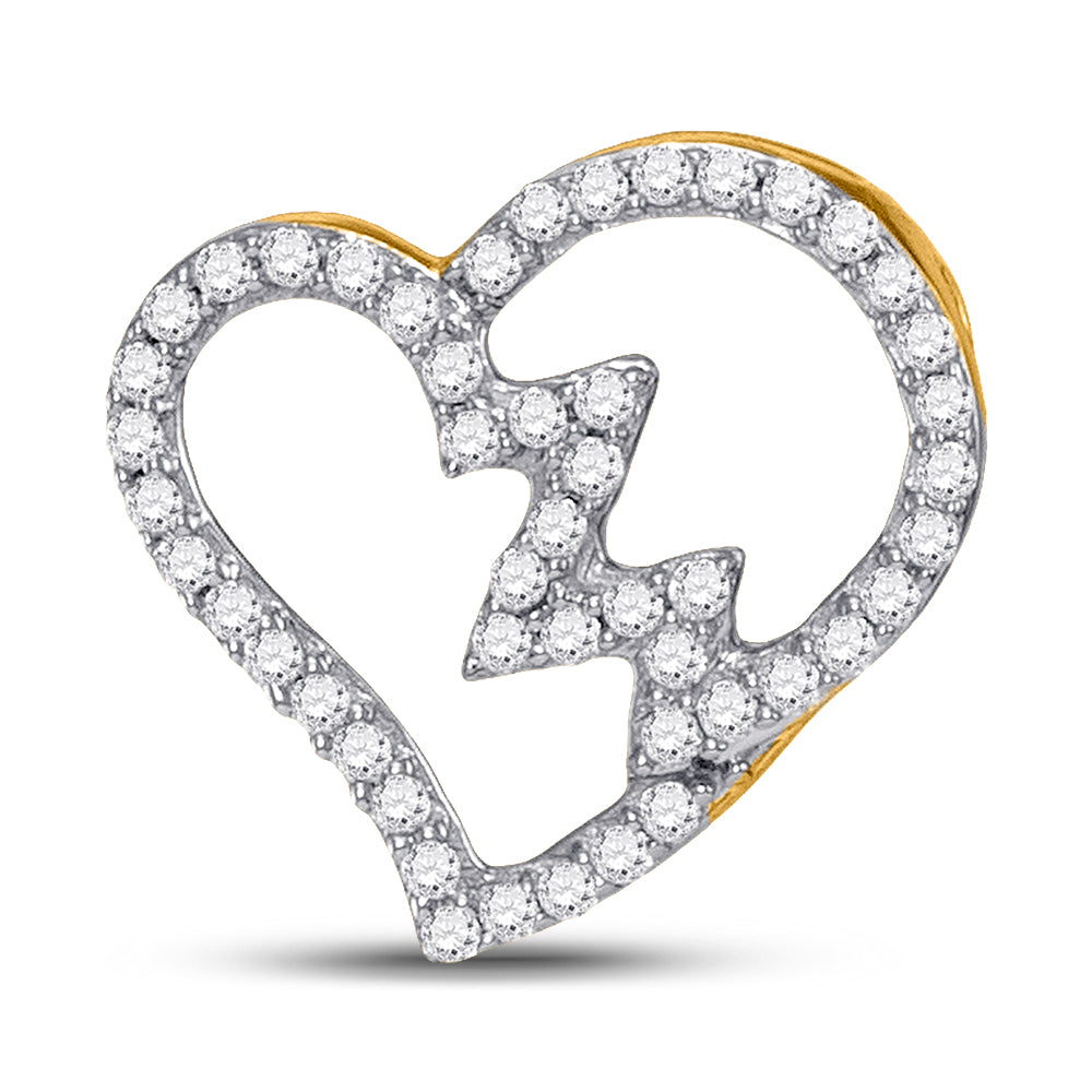10kt Yellow Gold Women's Diamond Heart 1/6 ctw