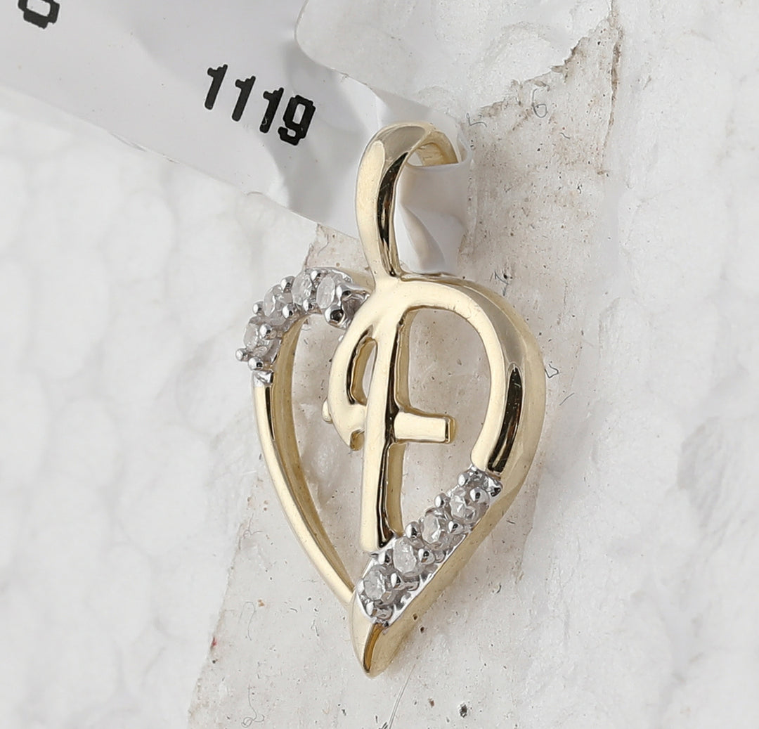 10kt Yellow Gold Women's Diamond Heart Pendant 1/20 ctw
