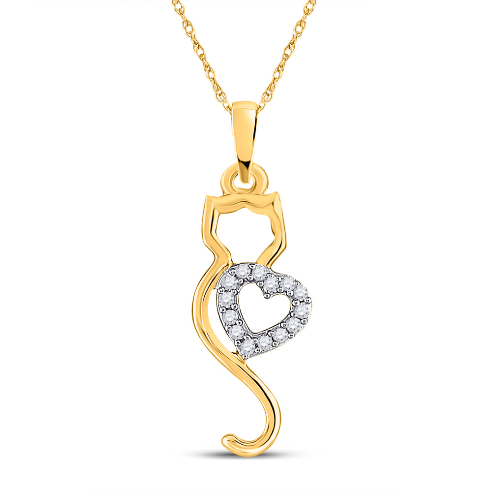 10kt Yellow Gold Women's Diamond Pendant 1/10 ctw