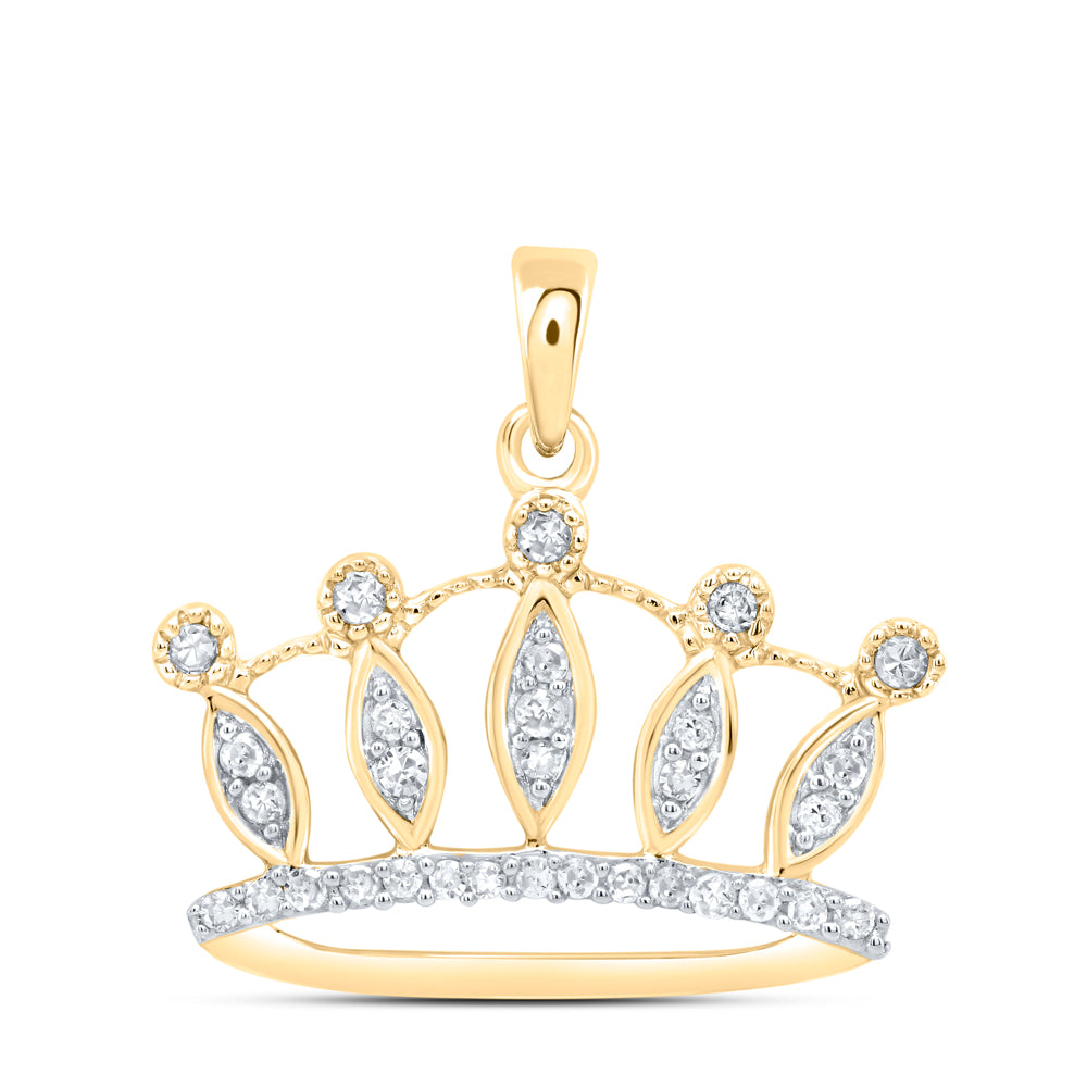 10kt Yellow Gold Women's Diamond Pendant 1/6 ctw