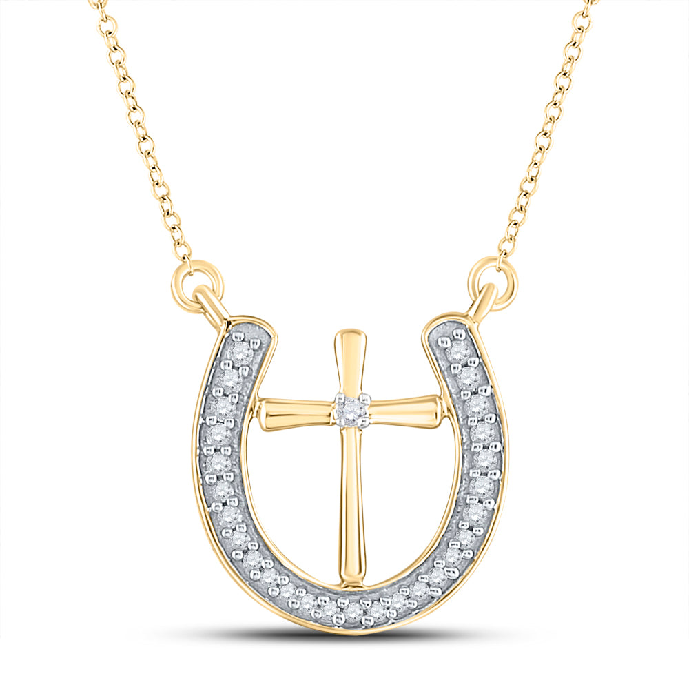 10kt White Gold Women's Diamond Pendant 1/6 ctw