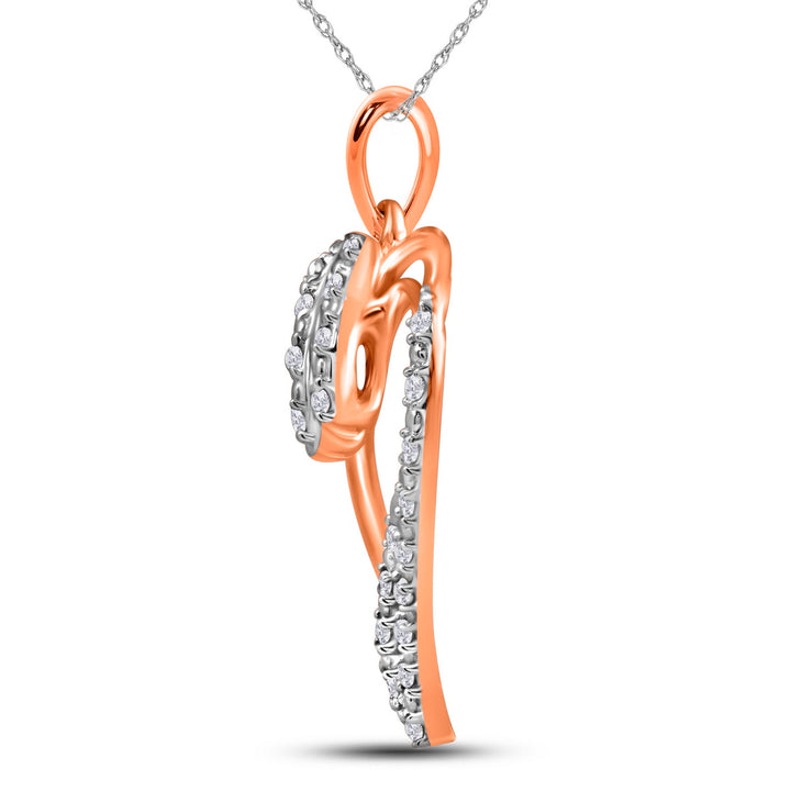 10kt Rose Gold Women's Diamond Pendant 1/10 ctw