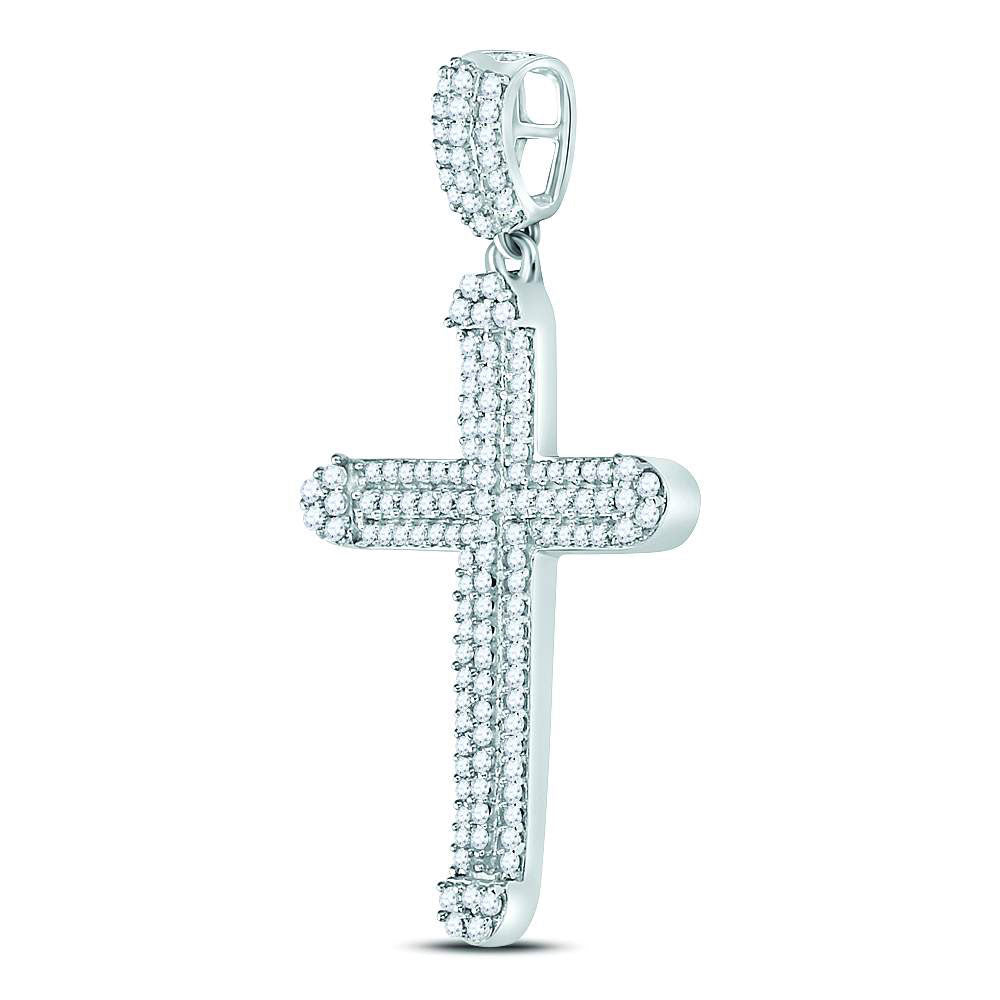 10kt Yellow Gold Men's Diamond Cross Pendant 3/8 ctw
