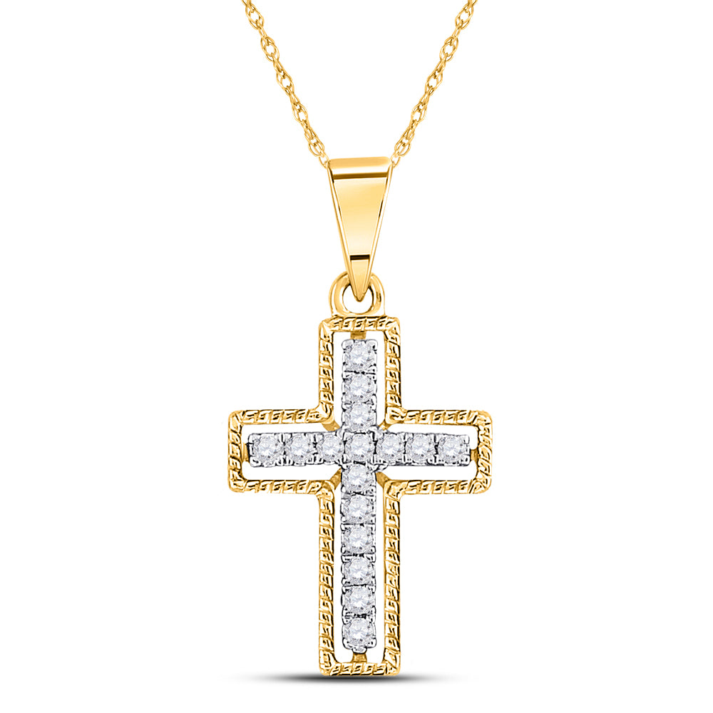 10kt Yellow Gold Women's Diamond Pendant 1/10 ctw - view 2
