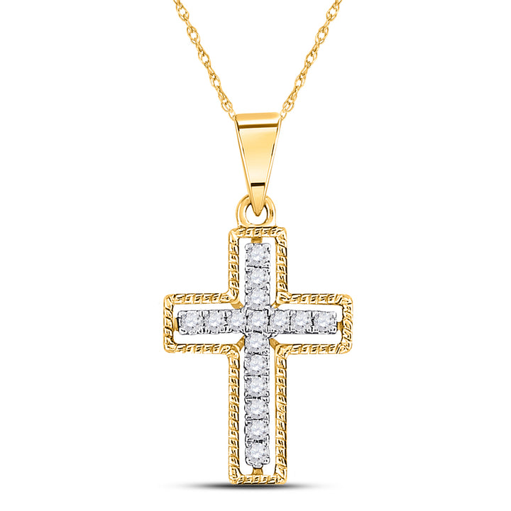 10kt Yellow Gold Women's Diamond Pendant 1/10 ctw - view 2
