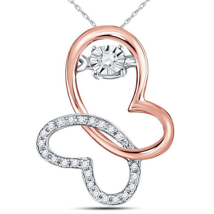 10kt Rose Gold Women's Diamond Pendant 1/10 ctw - view 2