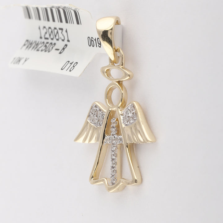 10kt Yellow Gold Women's Diamond Pendant 1/20 ctw