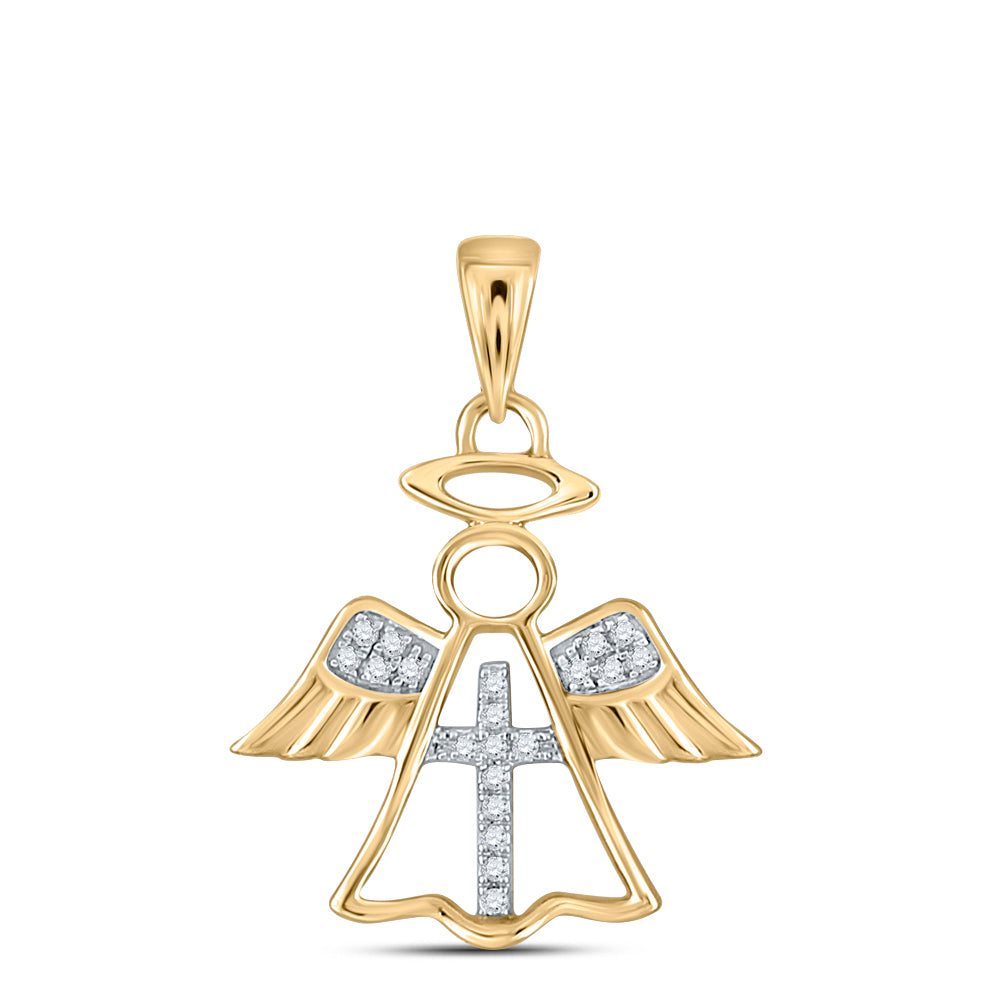 10kt Yellow Gold Women's Diamond Pendant 1/20 ctw - view 2