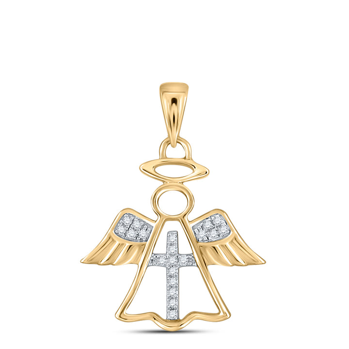 10kt Yellow Gold Women's Diamond Pendant 1/20 ctw - view 2