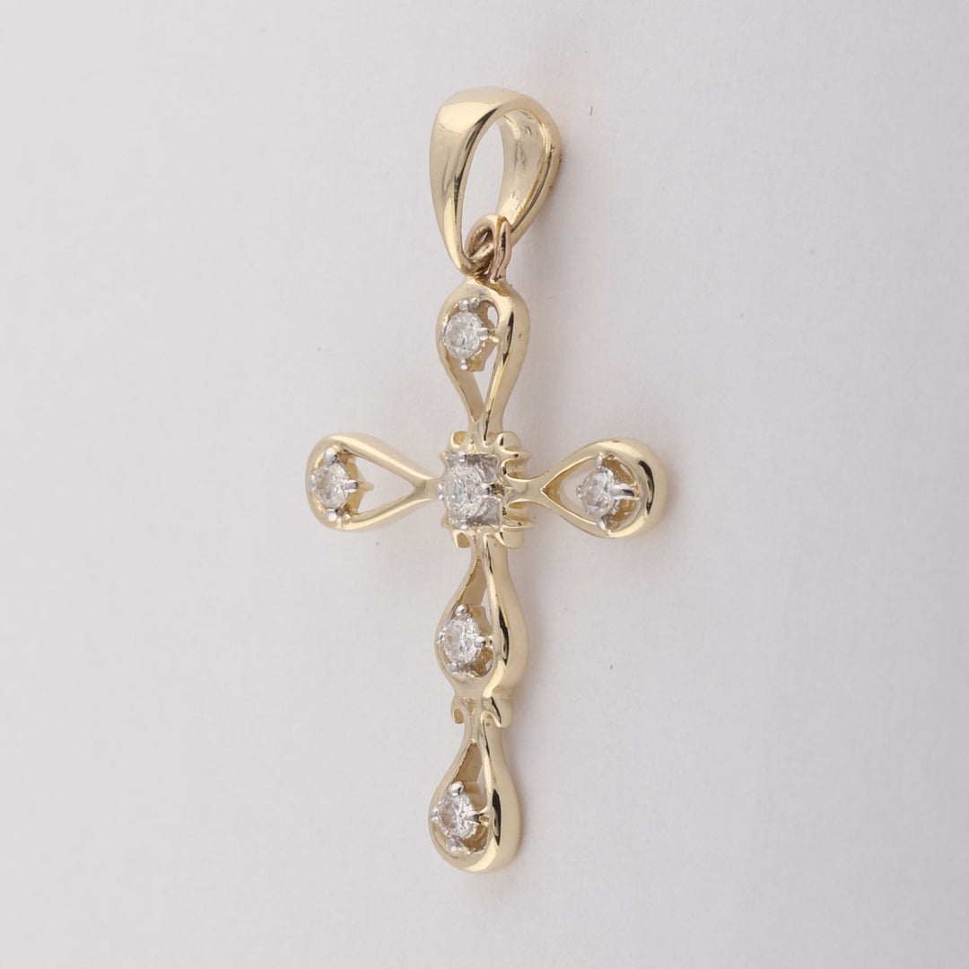 10kt Yellow Gold Women's Diamond Pendant 1/10 ctw