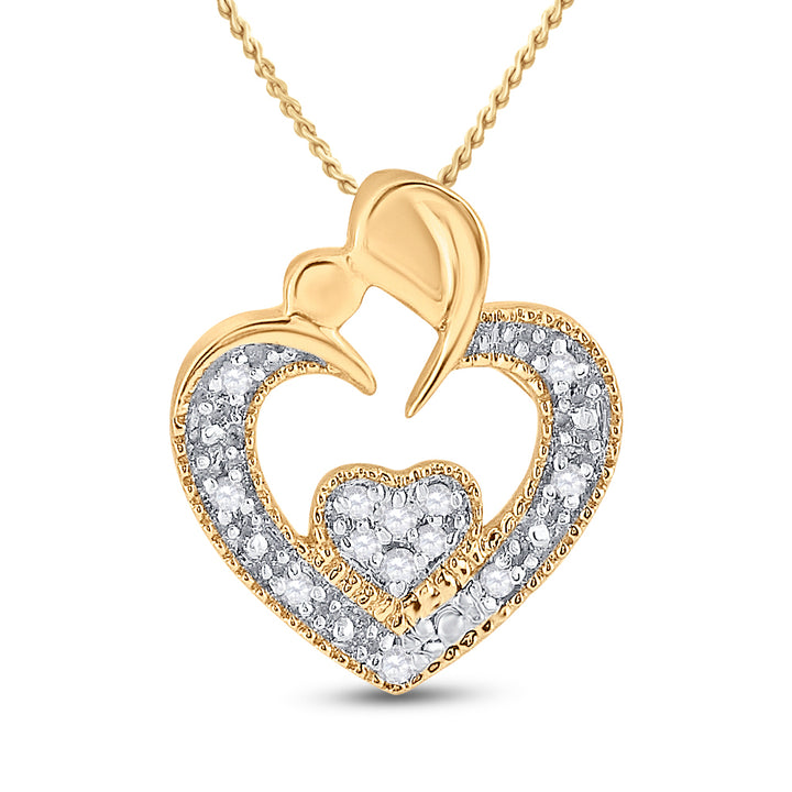 0.03CT-DIA P1P2 HEART PENDANT - view 2