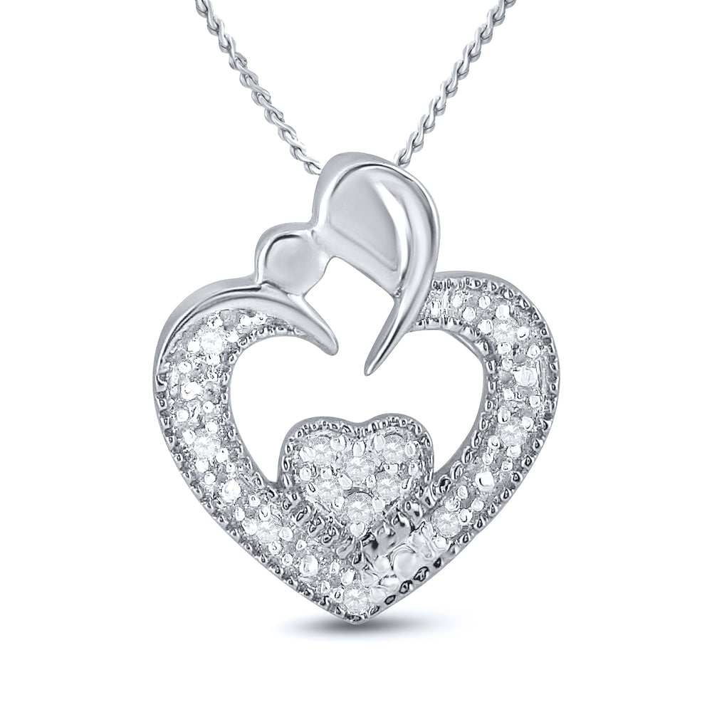 0.03CT-DIA P1P2 HEART PENDANT - view 2