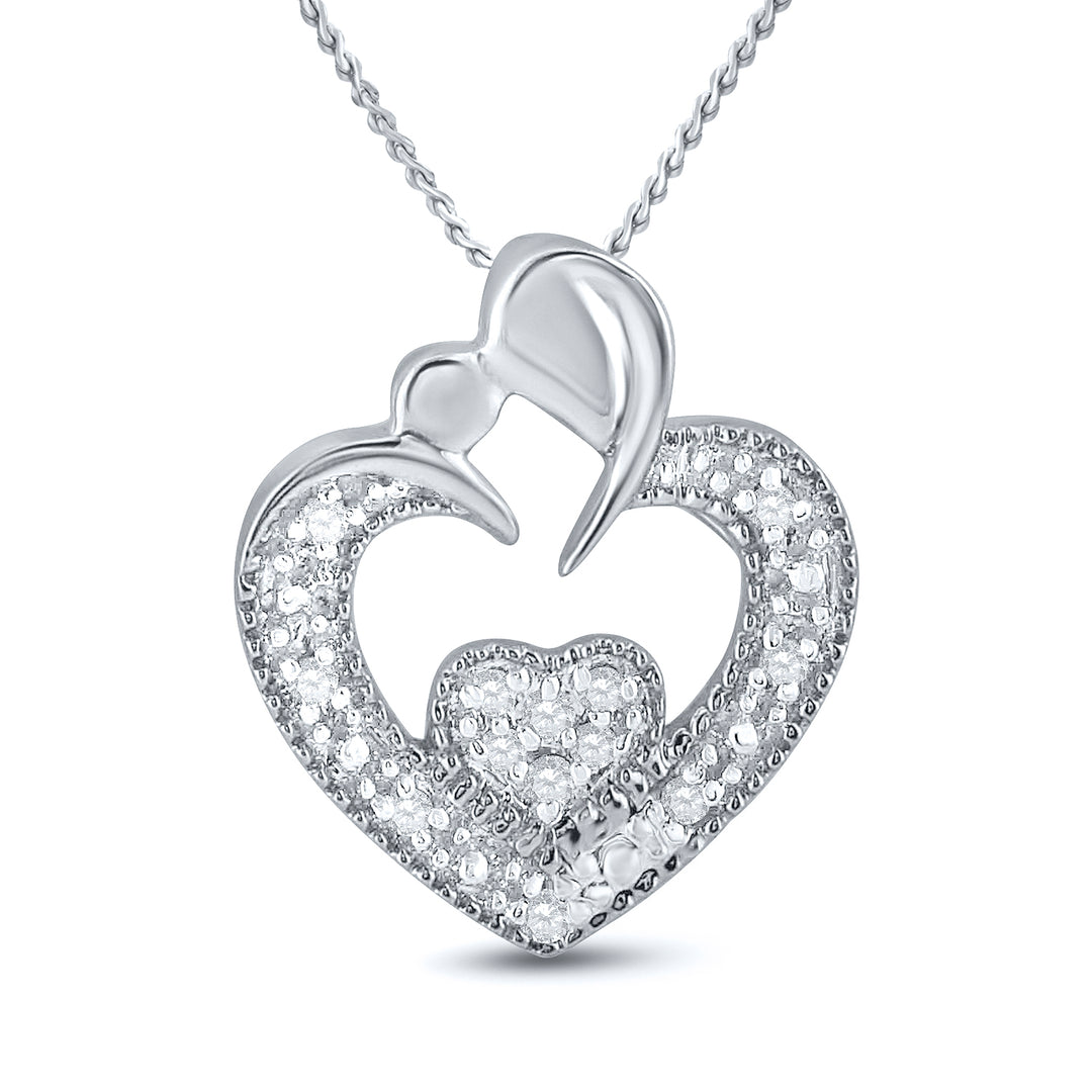 0.03CT-DIA P1P2 HEART PENDANT - view 2