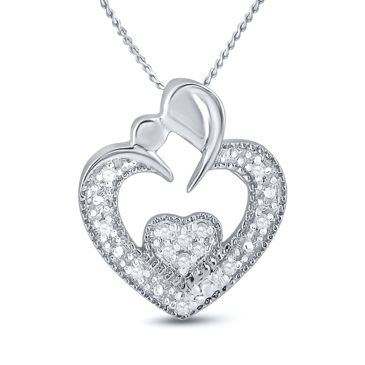 0.03CT-DIA P1P2 HEART PENDANT - view 2